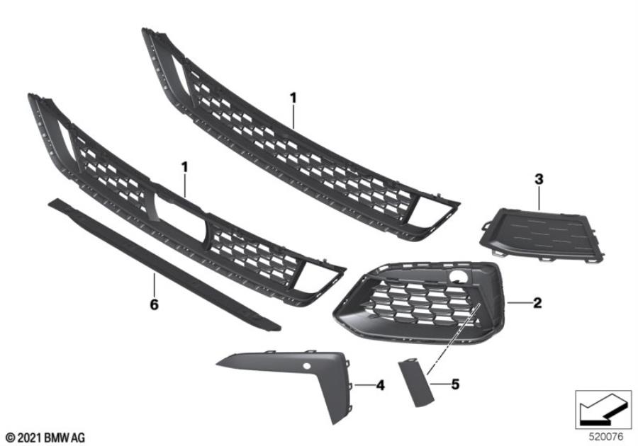 Diagram M trim decor elements, front for your BMW