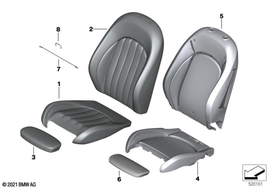 Diagram FR.seat, cushion & seat CVR, piping seat for your MINI