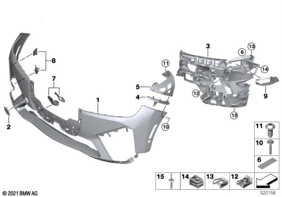 Diagram M Trim, front for your 1988 BMW M6   