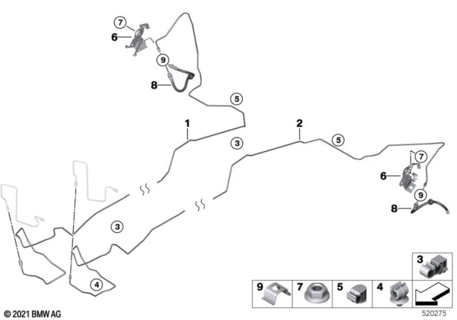 Diagram Brake pipe rear for your 1988 BMW M6   