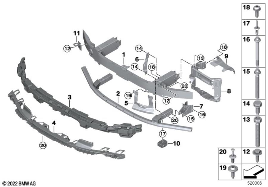 Diagram Carrier, front for your 2006 BMW 530i   