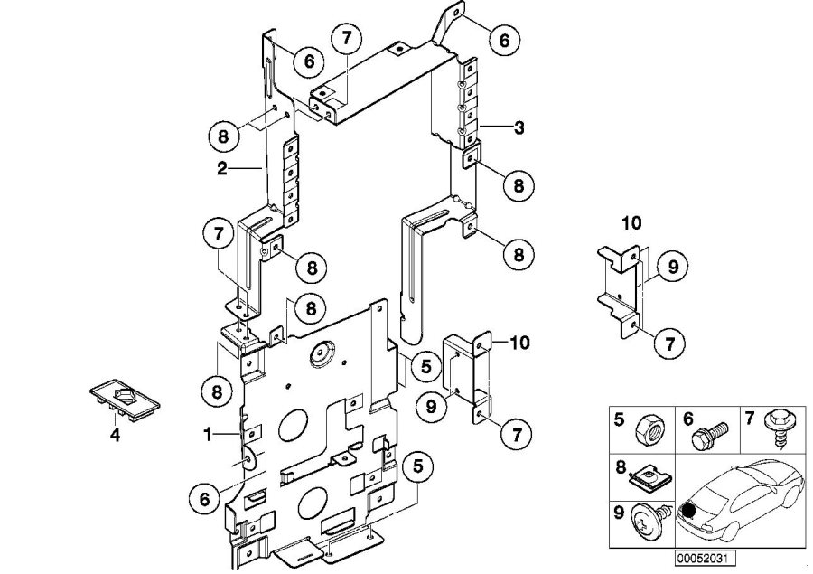 Diagram CD changer mounting parts for your BMW