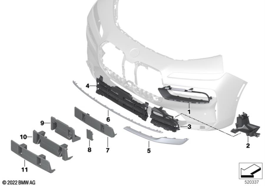 Diagram Trim, decor elements, front for your 2015 BMW M6   