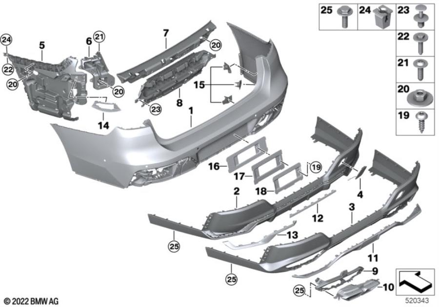 Diagram M Trim, rear for your 2016 BMW M6   