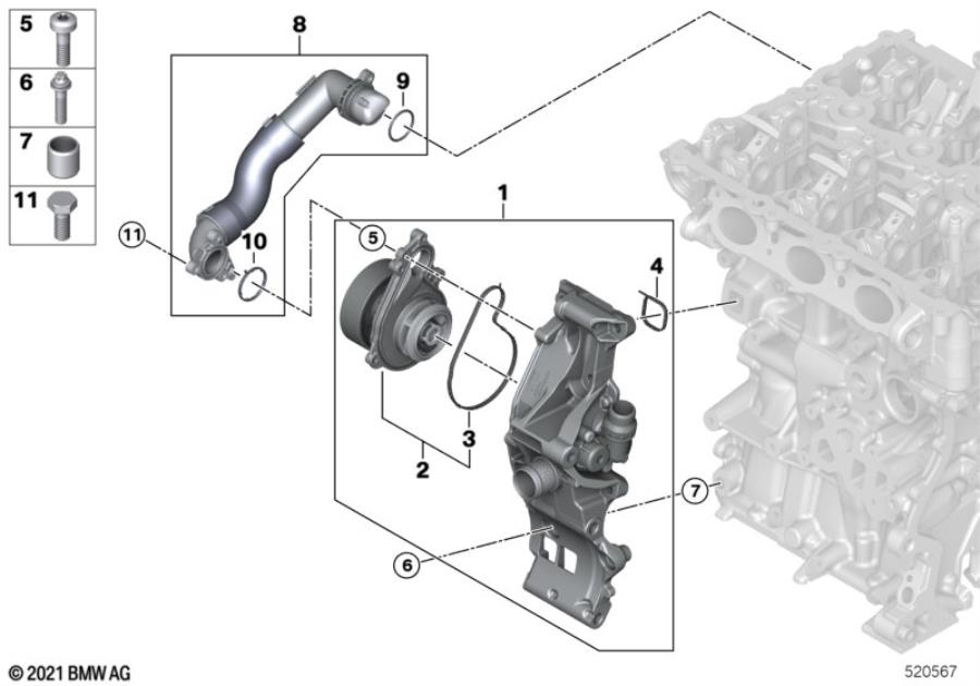 Diagram Cooling system-coolant pump for your 2006 BMW M6   