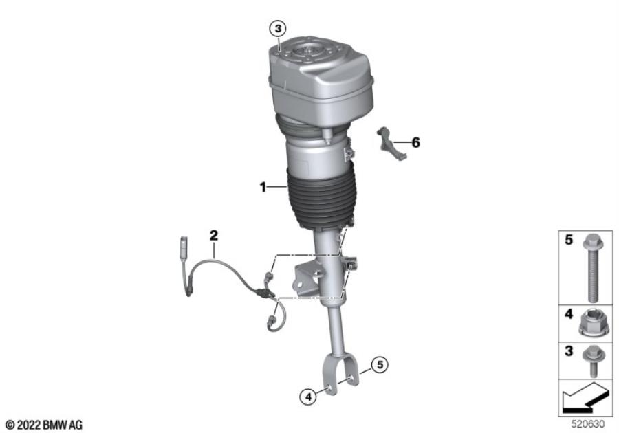 Diagram Air spring strut, front for your BMW