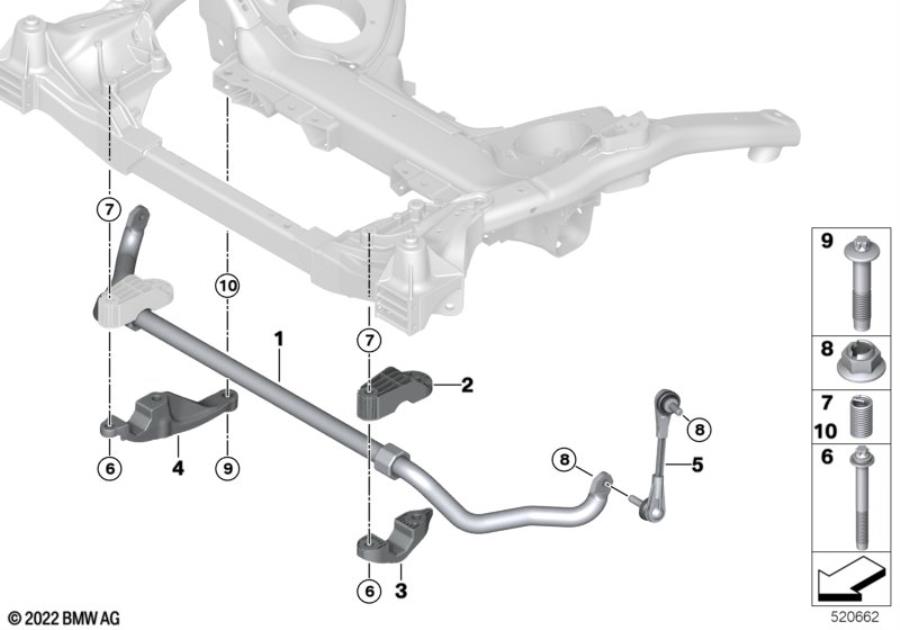 Diagram Stabilizer, front, AWD for your BMW M6  