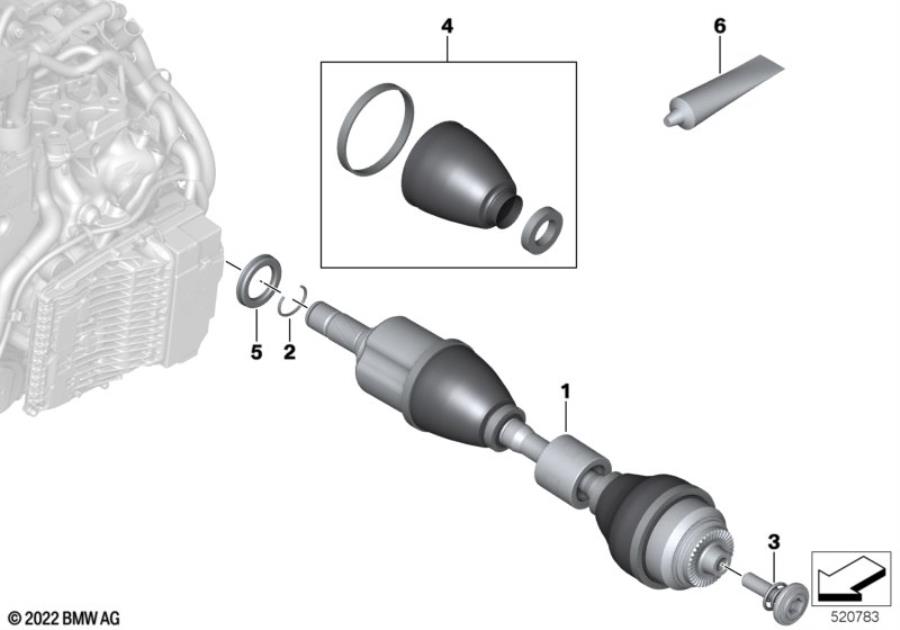 Diagram Output shaft front left for your BMW