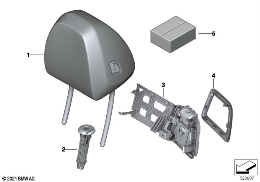 Diagram Seat, front, head restraint for your 2006 BMW M6   