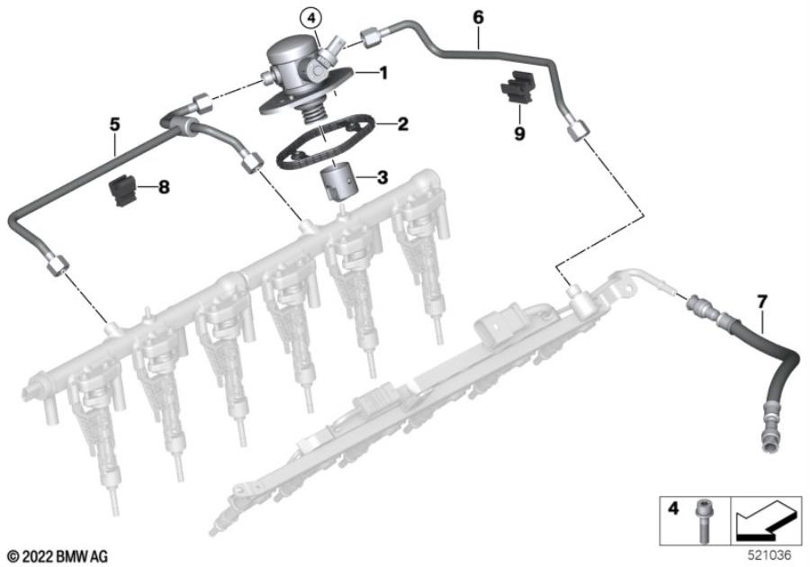 Diagram High-pressure pump/Tubing for your 2016 BMW 228i   