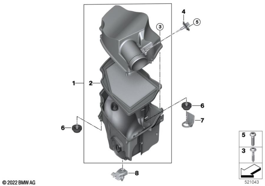 Diagram Intake muffler/Filter cartridge/HFM for your 1988 BMW M6   