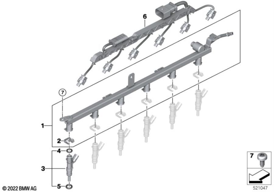 Diagram Low-pressure rail / injector for your 2013 BMW