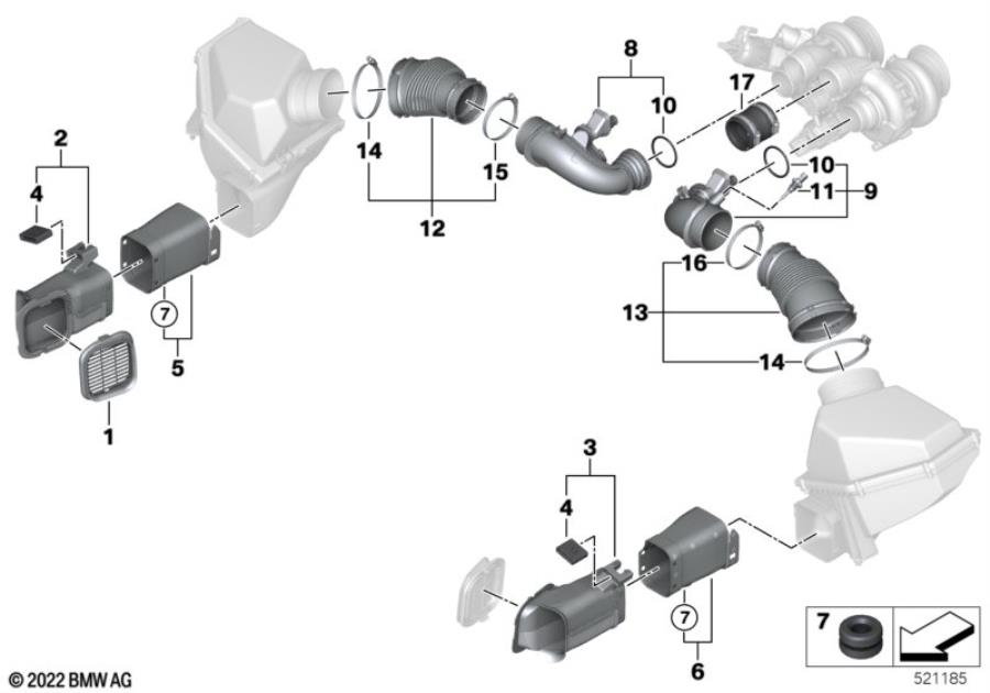 Diagram Air duct for your 2016 BMW 535i   