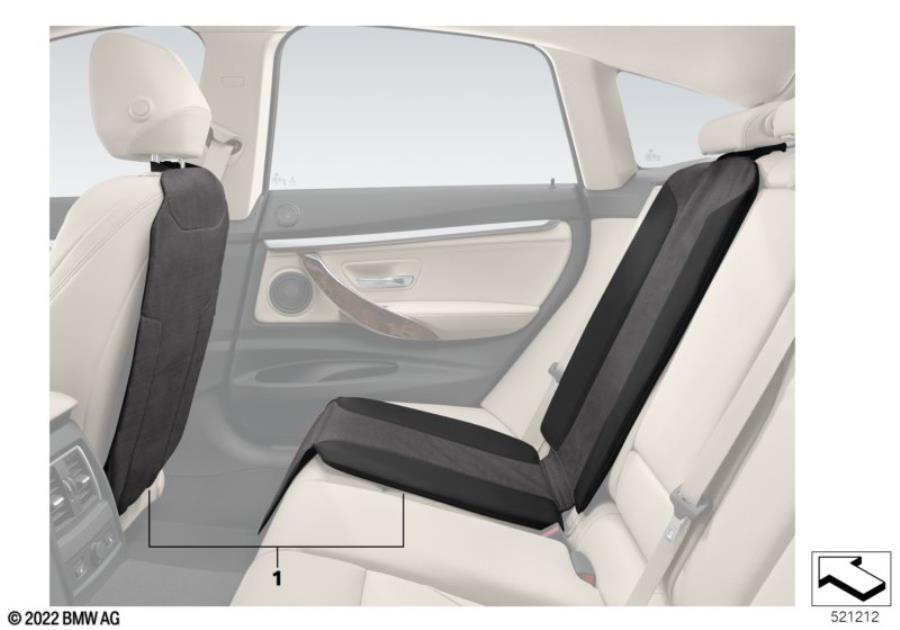 Diagram Backrest cover and child restraint base for your 2003 BMW M5   