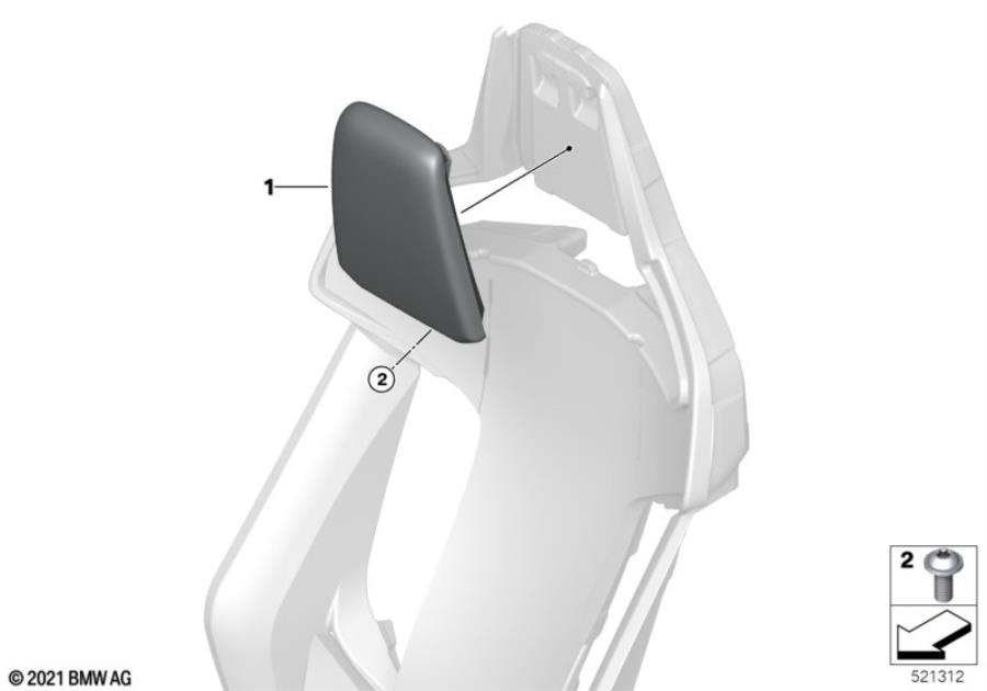 Diagram Front seat headrest, M-Sports seat for your 2012 BMW M6   