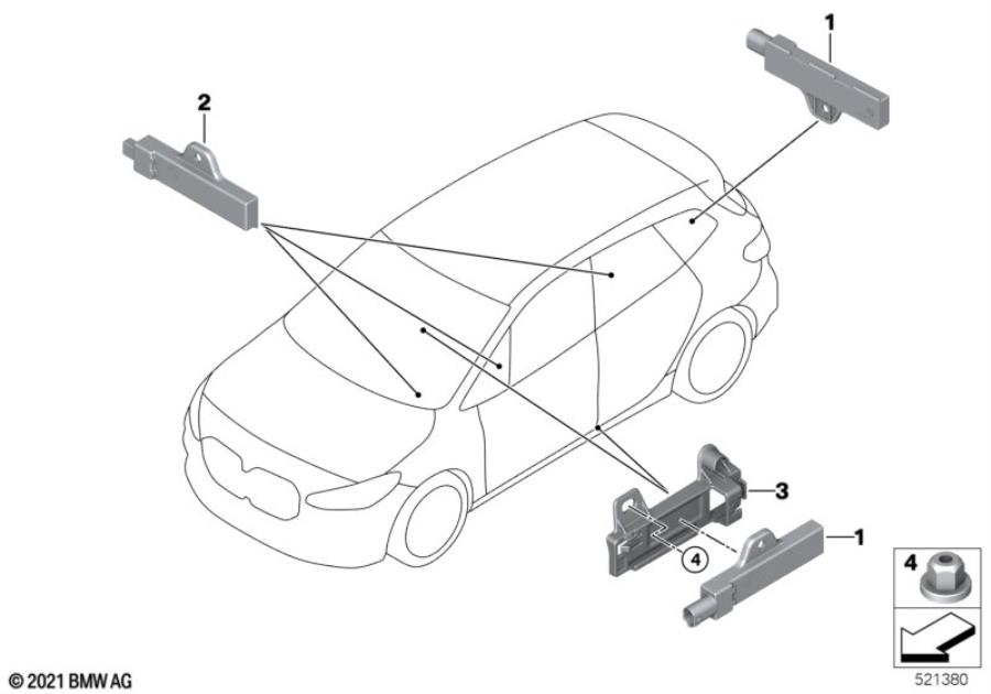 Le diagramme Pièces d"antenne Accès Confort pour votre BMW