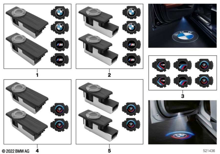 Diagram LED door projector for your BMW