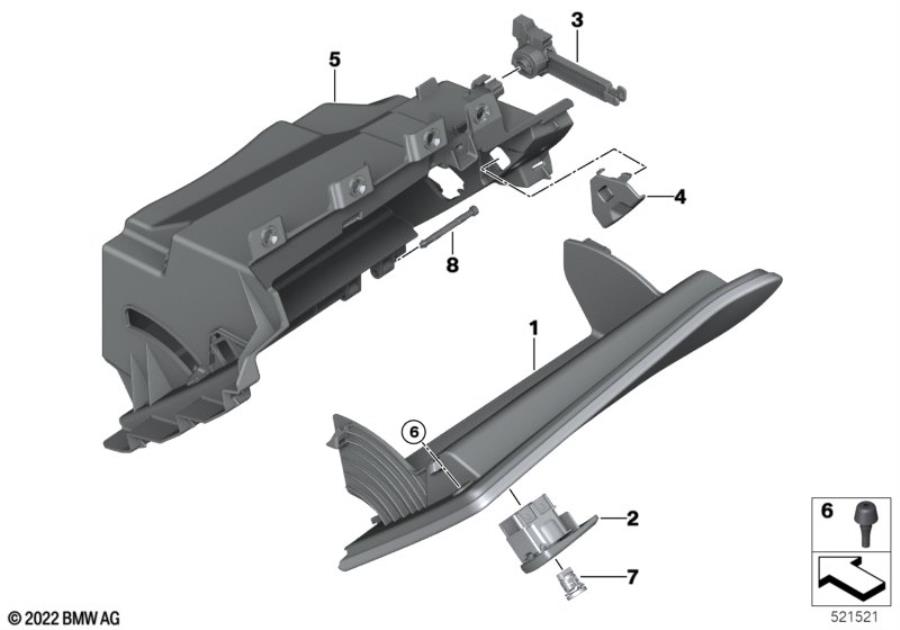 Diagram Glove box for your 2010 BMW M6   