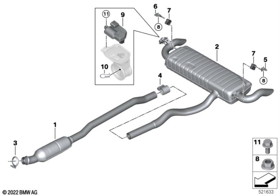 Diagram Exhaust system, rear for your 2017 BMW Alpina B7   