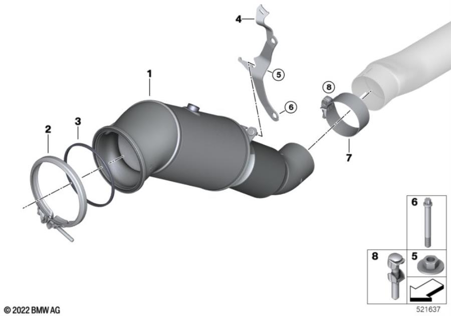 Diagram Engine-side catalytic converter for your 2017 BMW 530iX   