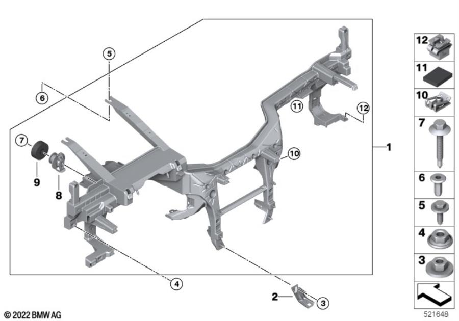 Diagram Carrier instrument panel for your BMW X6  