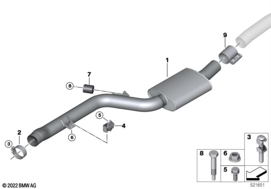 Diagram Front muffler for your 2007 BMW M6   