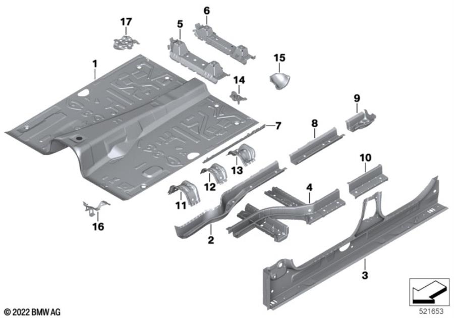 Diagram Floorpan assembly for your BMW