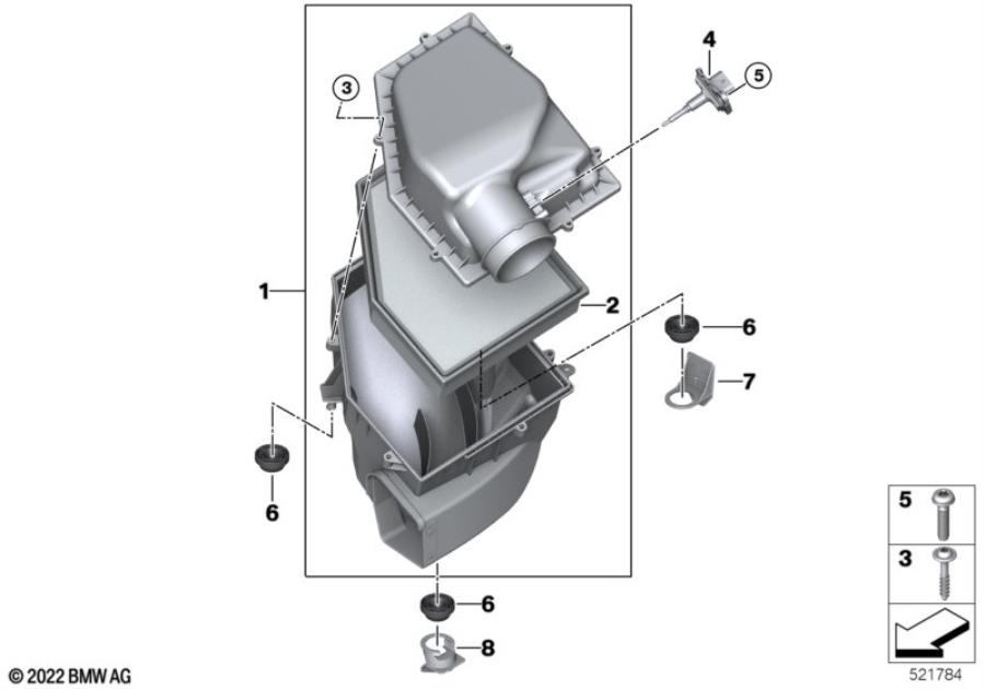 Diagram Intake muffler/Filter cartridge/HFM for your 2010 BMW M6   