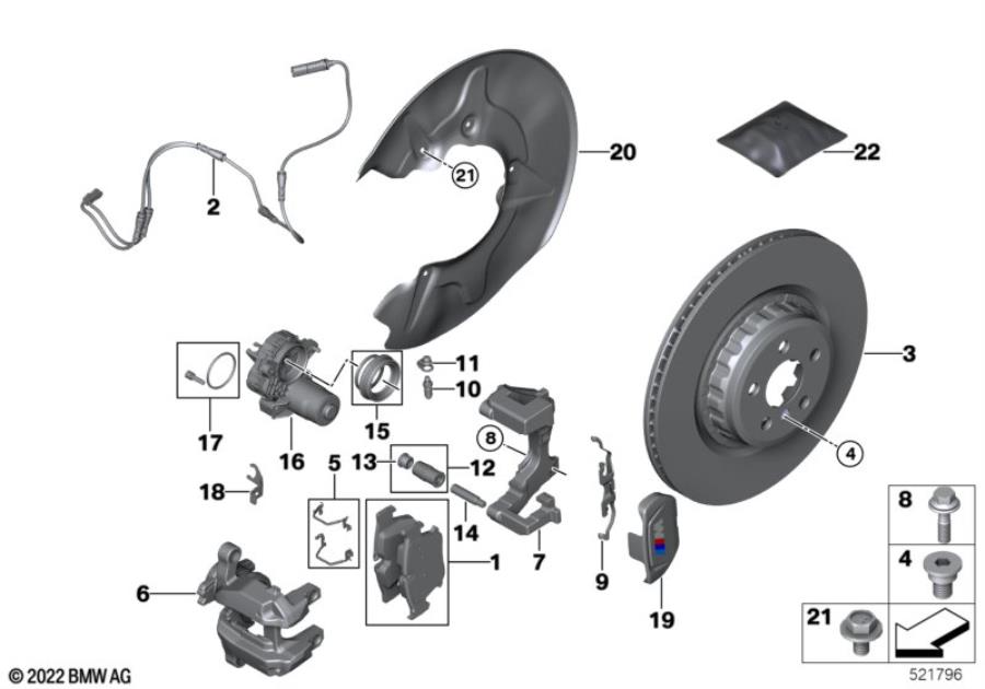 Diagram Rear brake / brake pad / wear sensor for your BMW