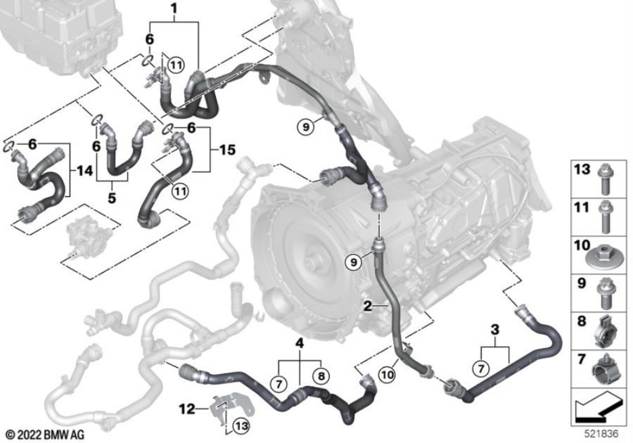 Diagram Coolant circuit, high-voltage system for your BMW X6  
