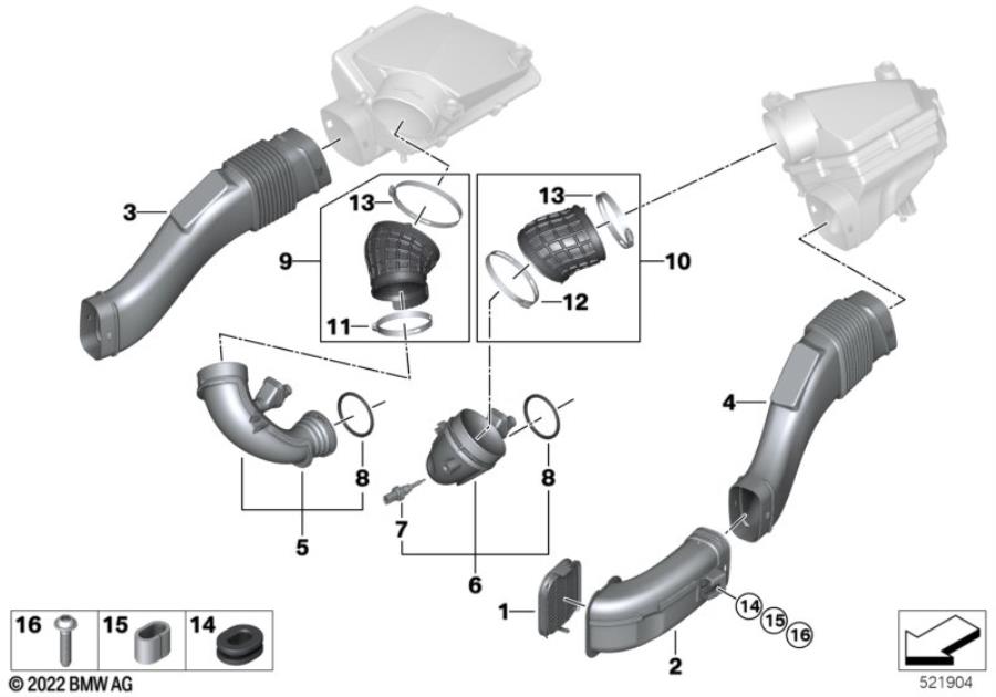 Diagram Air duct for your 2018 BMW X2 28iX  