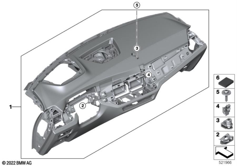 Diagram Trim panel dashboard for your BMW M6  