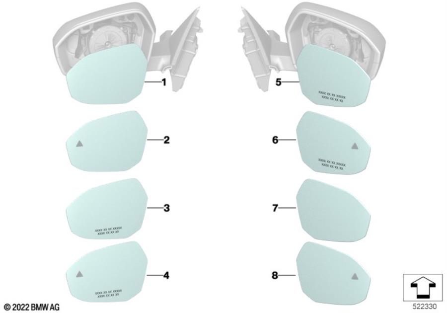 Diagram Mirror glass for your 1988 BMW M6   