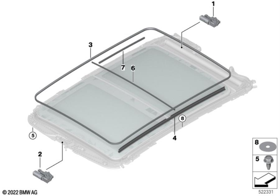 Diagram Electric panoramic roof for your BMW