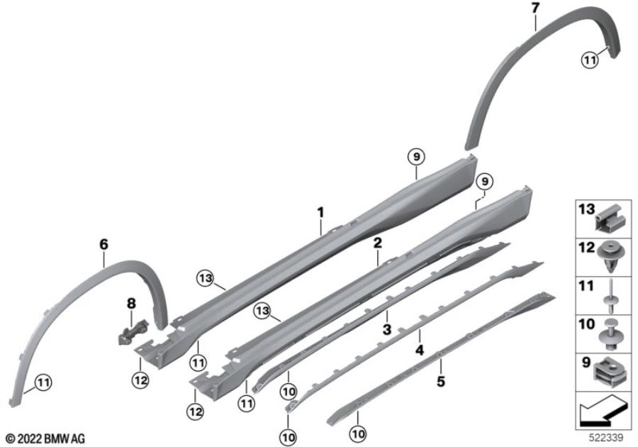 Diagram Cover door sill / wheel arch for your BMW M6  