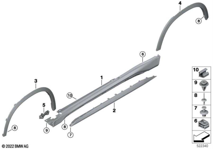 Diagram M cover for rocker panel / wheel arch for your BMW M6  