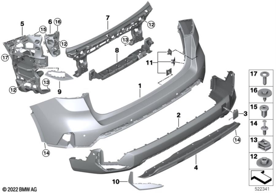 Diagram Trim cover, rear for your BMW