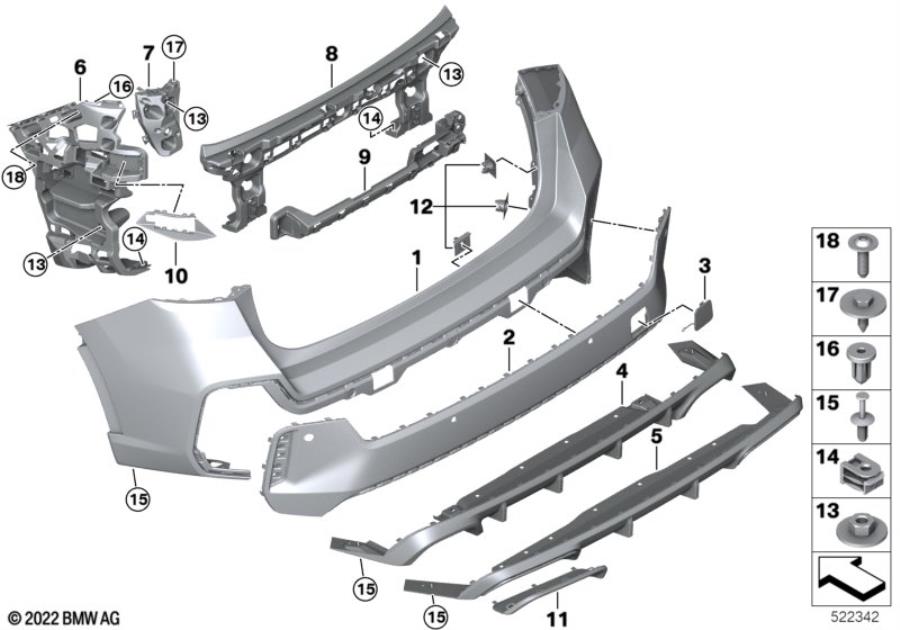 Diagram M Trim, rear for your BMW