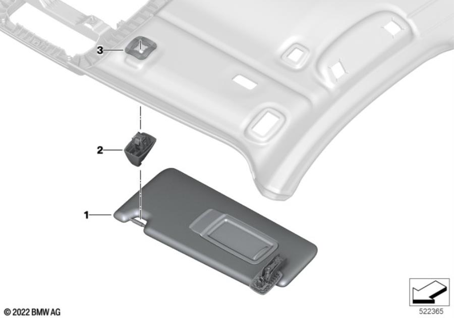 Diagram Sun visors for your BMW