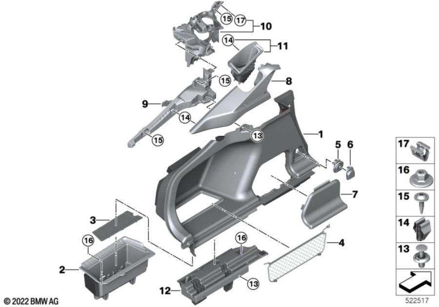 Diagram Left trunk trim for your 1988 BMW M6   