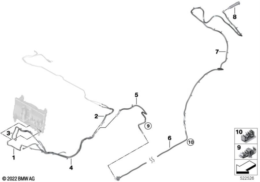 Diagram Single parts for windshield cleaning for your 1988 BMW M6   