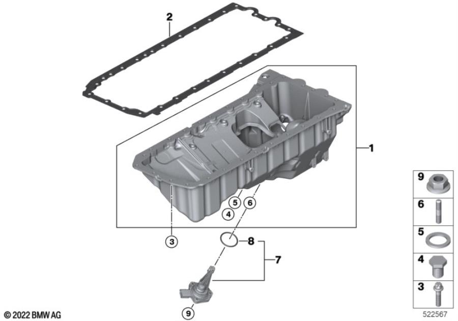 Diagram Oil Pan for your 2012 BMW 750i   
