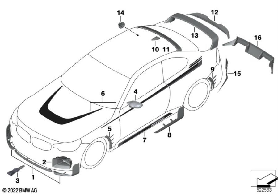 Diagram M Performance Accessories for your 2020 BMW M240iX   
