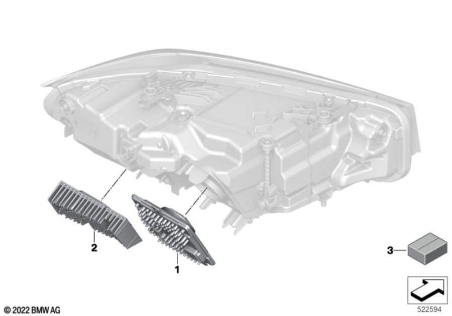 Diagram Single parts, headlight electronics for your 2013 BMW M6   