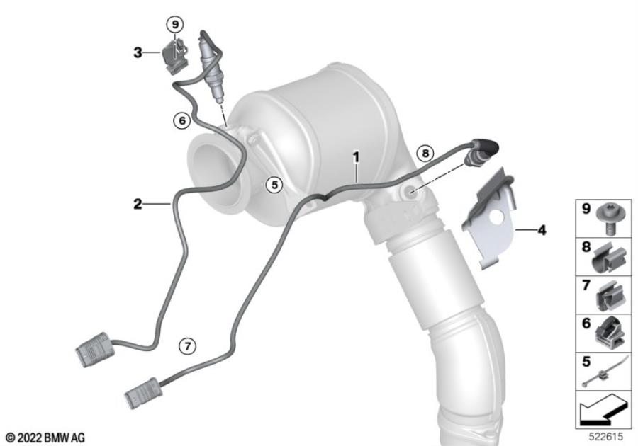 Diagram Lambda Probe Fixings for your 2014 BMW M6   