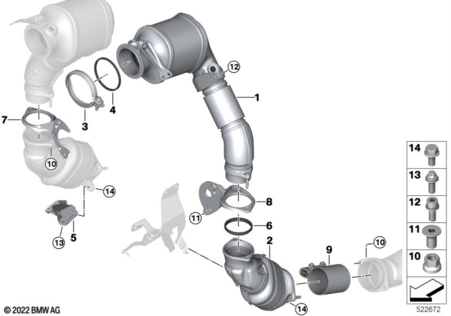 Diagram Engine-side catalytic converter for your 2013 BMW 750LiX   