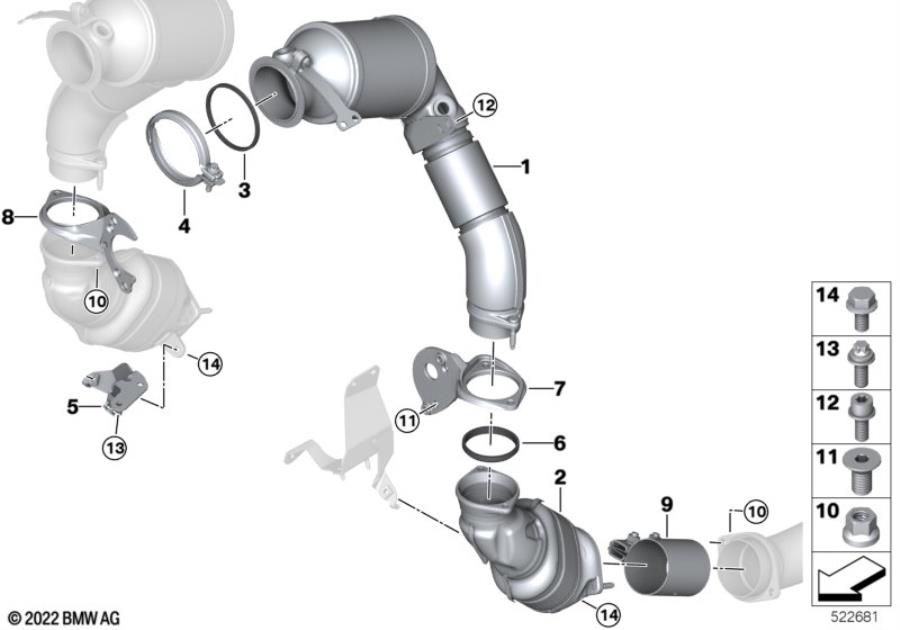 Diagram Engine-side catalytic converter for your 2013 BMW 750LiX   