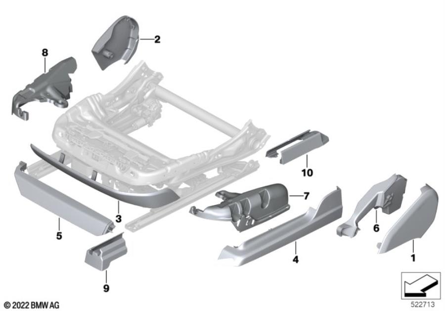 Diagram Seat, front, seat trim covers, electric for your BMW