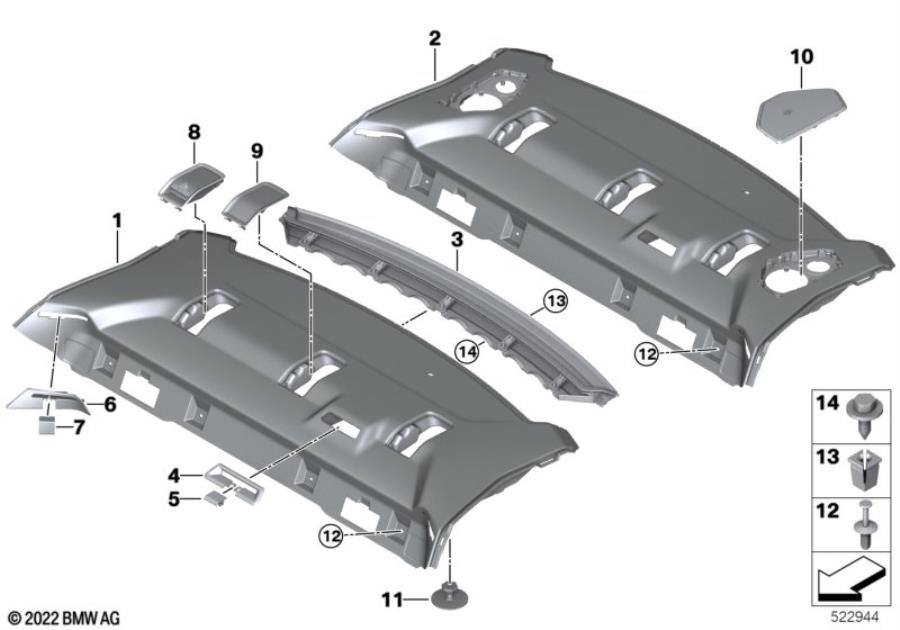 Diagram Rear window shelf for your BMW