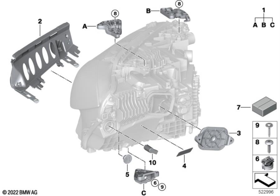 Diagram Single components for headlight for your BMW M6  